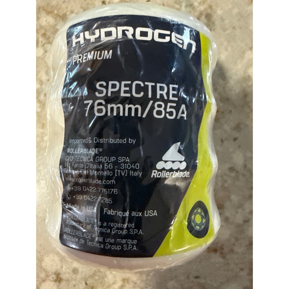 Rollerblade Hydrogen Spectre 76mm 85A Inline Skate Wheels 4 Pack‎ White New